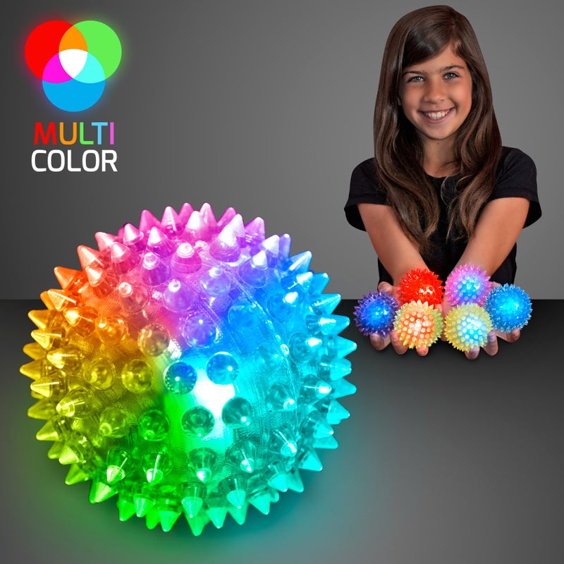 FlashingBlinkyLights Soft Spike Flashing Light Up Bouncy Balls (Set of 6) - Image 2